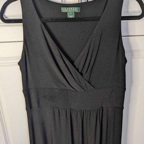 LAUREN Ralph Lauren Black Maxi Dress - Size 10 | Elegant Evening | New Year's - Picture 2 of 8